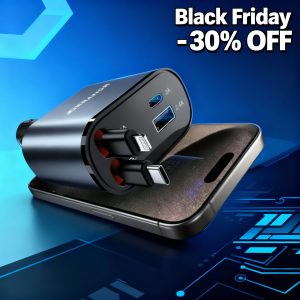 Chargeur Voiture Rétractable 4-en-1